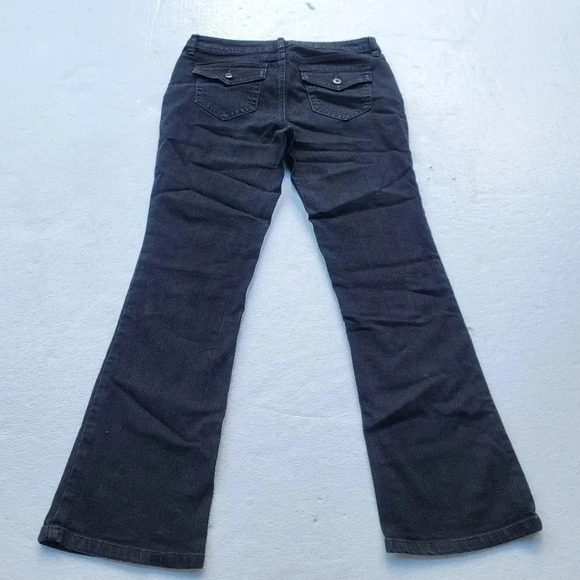 APT 9 Bootcut Low Rise Stretch Denim Jeans Women's Dark Wash Black Petite 6P - Picture 5 of 10
